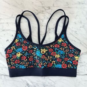 Printed Cross-Back Bra